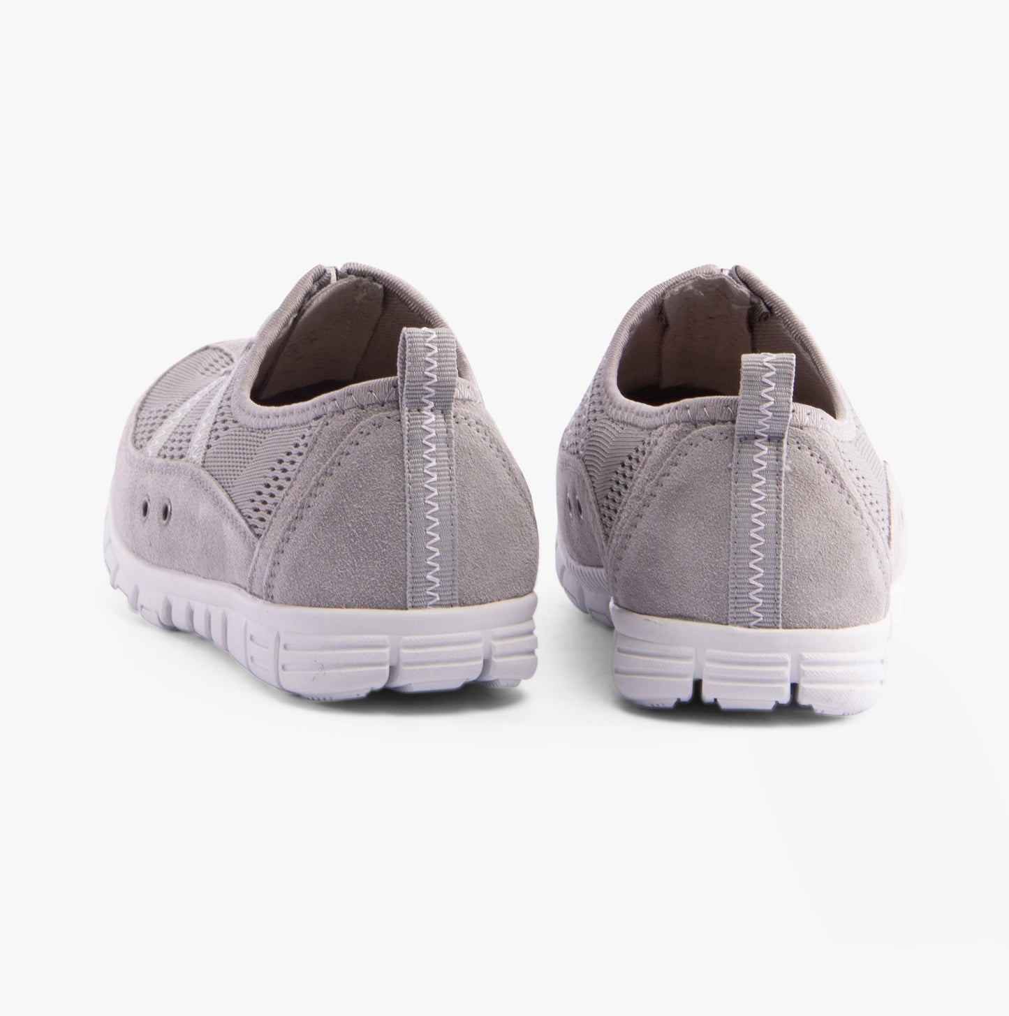 Boulevard JAYNE Womens Suede Wide Fit Casual Shoes Grey