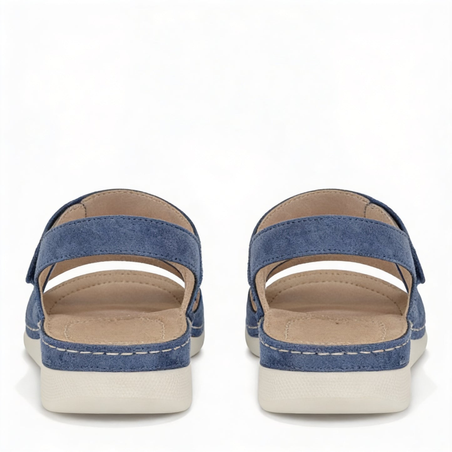 Boulevard L844 Womens Slingback Sandals Blue Metallic