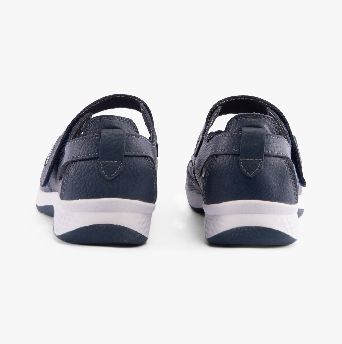 Boulevard DORRIT Womens Action Leather Wide Fit Shoes Navy