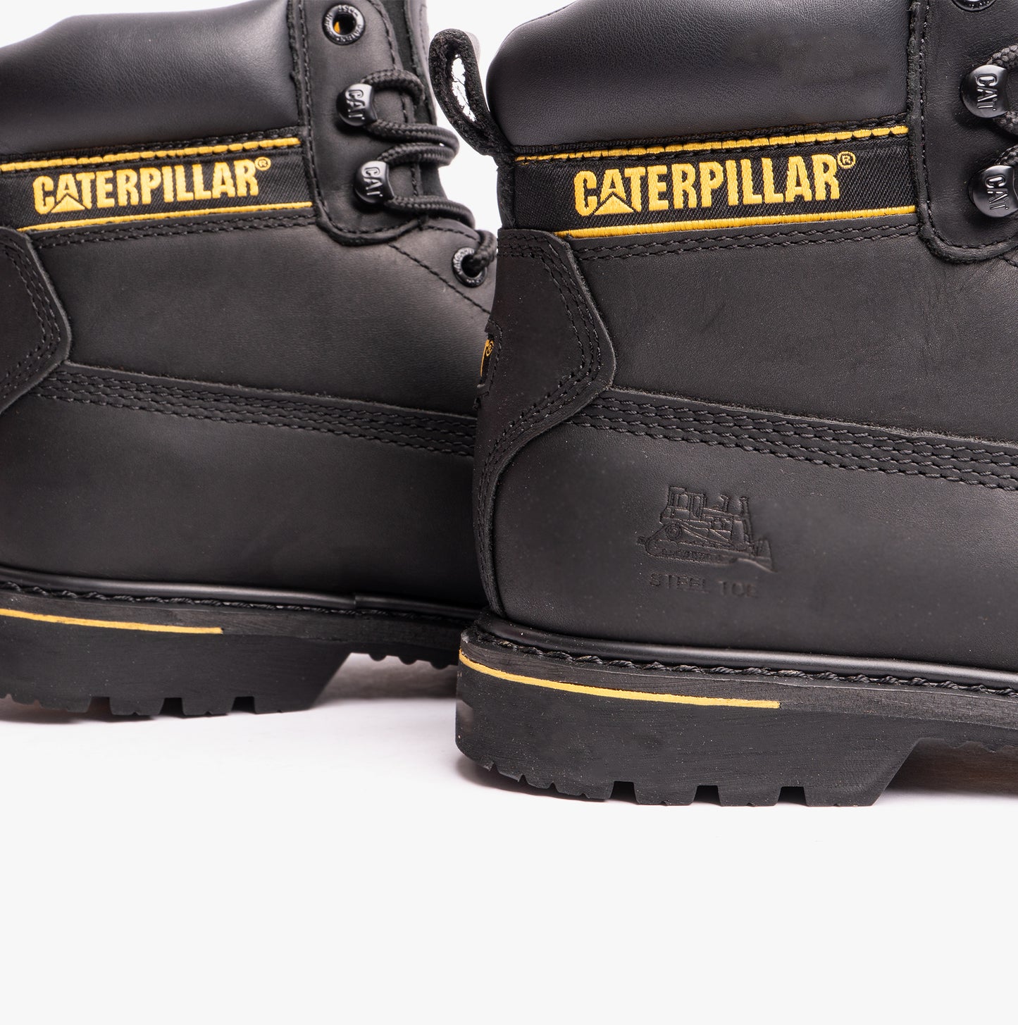 CAT HOLTON S3 Mens Leather Safety Boots Black