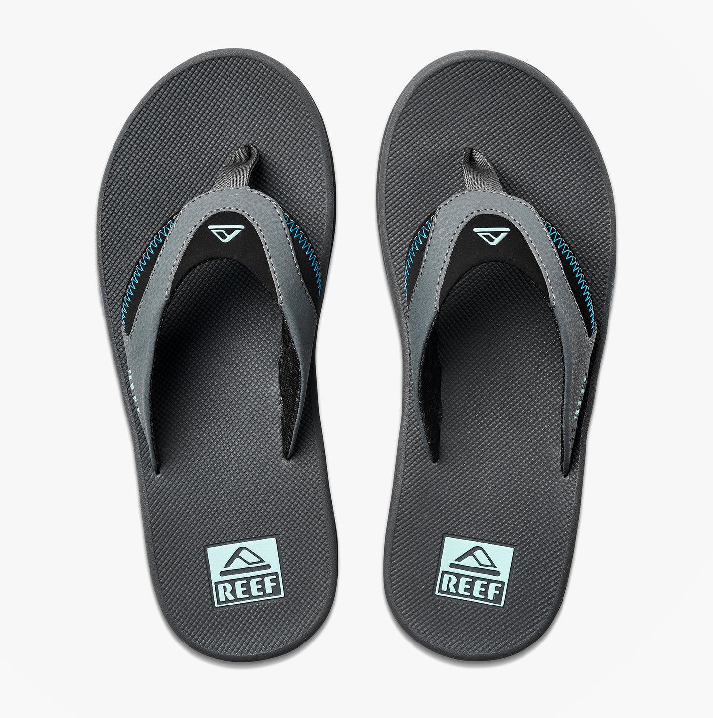 Reef FANNING Mens Toe-Post Sandals Gunmetal/Ocean