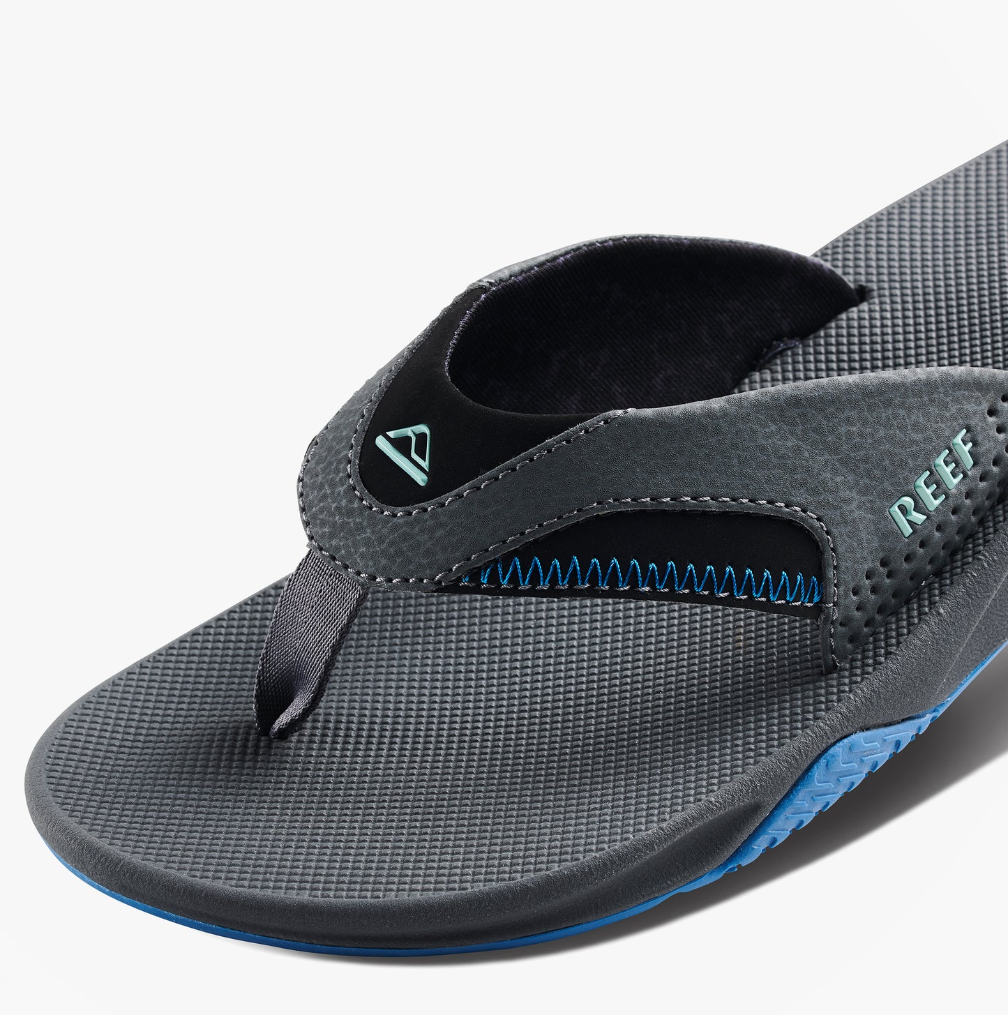 Reef FANNING Mens Toe-Post Sandals Gunmetal/Ocean