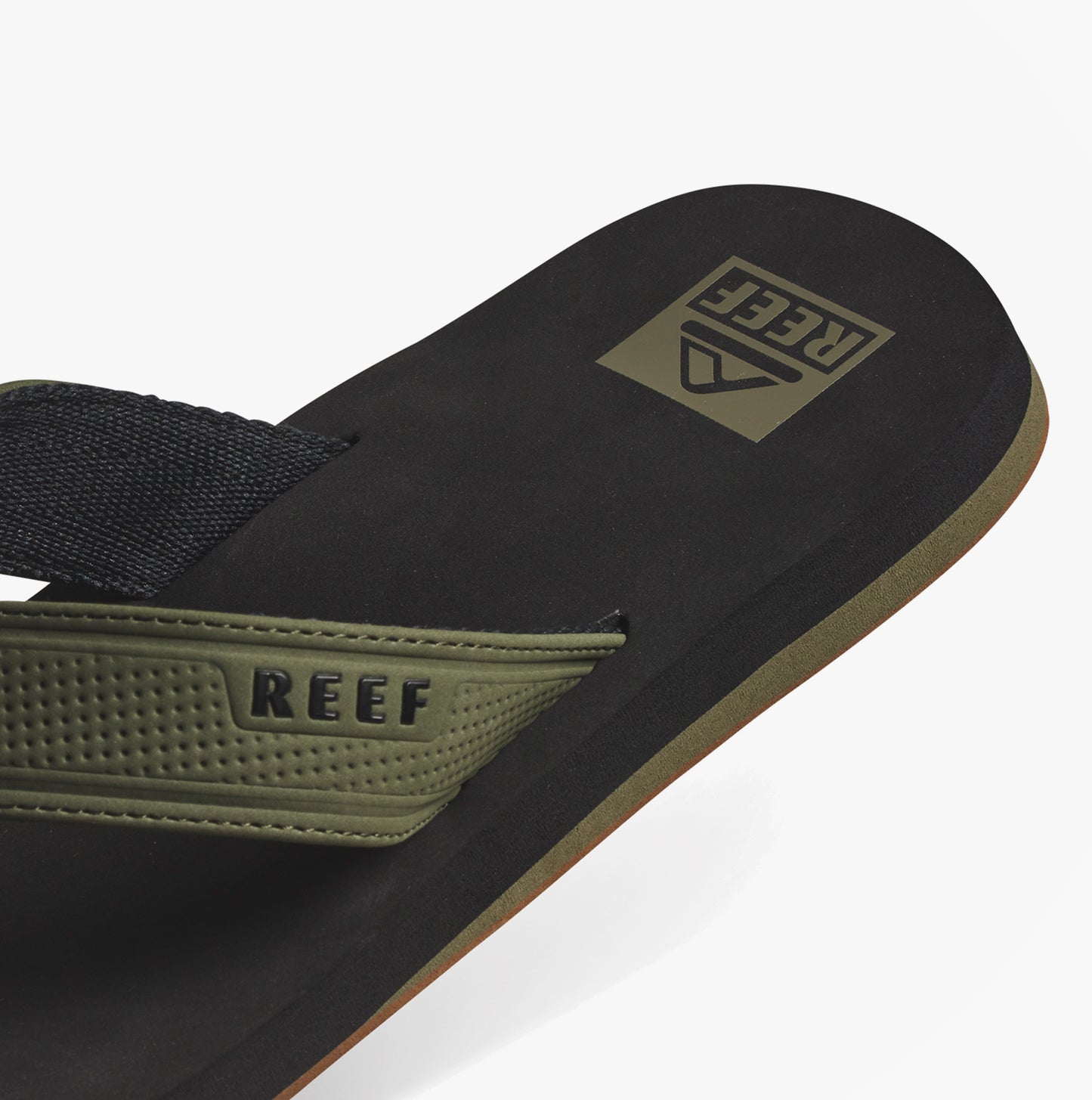 Reef THE LAYBACK Mens Toe-Post Sandals Black/Olive