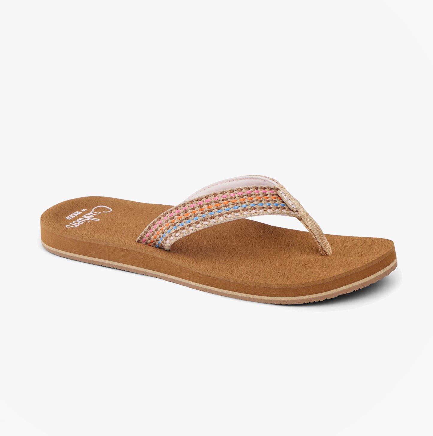 Reef BAJA ELANA Womens Toe-Post Sandals Brown/Pink