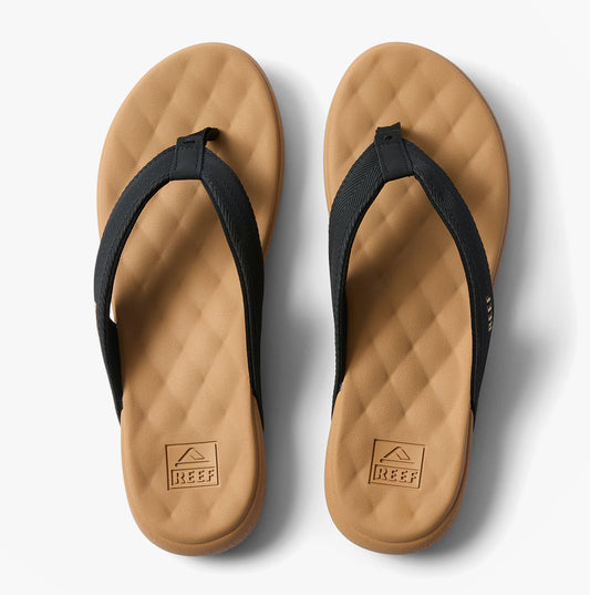 Reef CUSHION MELODY Womens Toe-Post Sandals Black/Tan