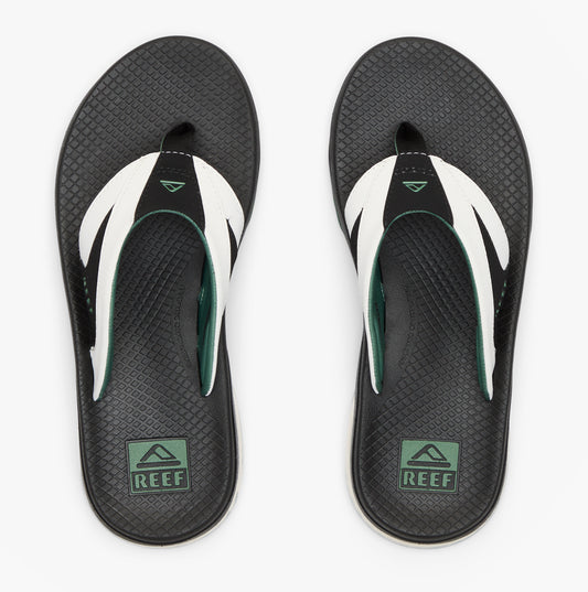 Reef FANNING Mens Toe-Post Sandals White/Black/Green