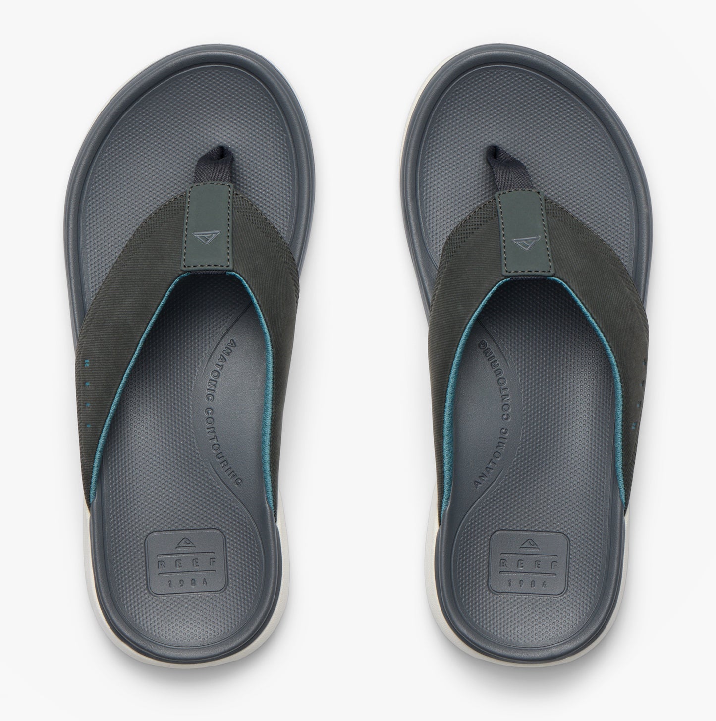Reef CUSHION NORTE Mens Toe-Post Sandals Grey/Blue/Offwhite