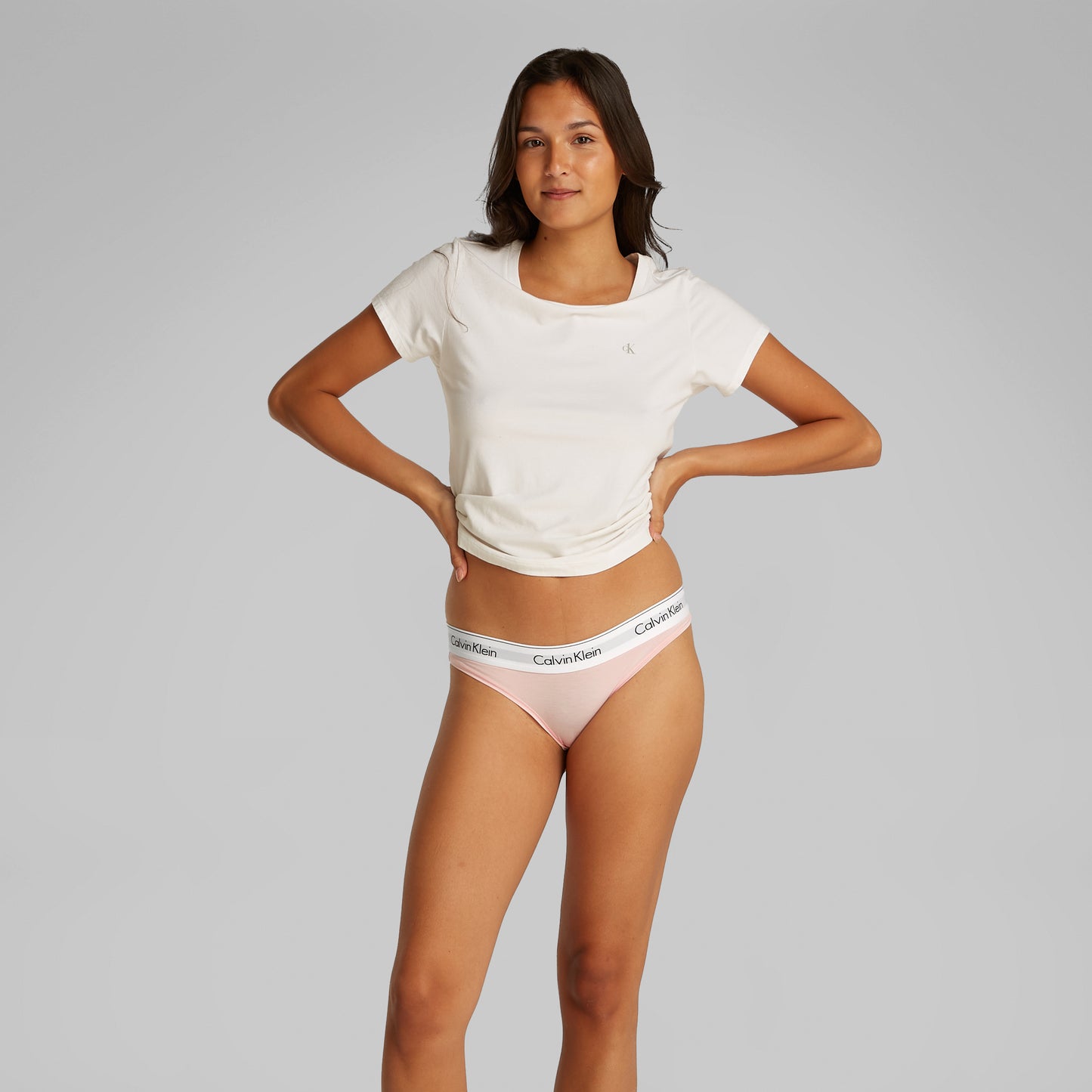 Calvin Klein ICON Cotton Modal Womens Bikini Briefs Womens Buff Pink