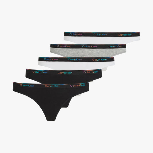 Calvin Klein ICON LOGO 5 Pack Womens Thongs Multicoloured