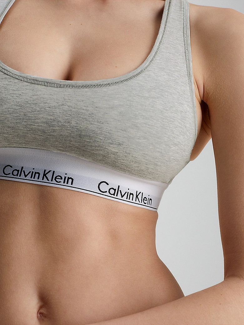 Calvin Klein MODERN COTTON Womens Bralette Grey Heather
