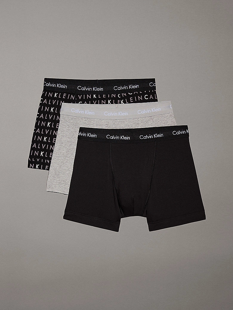 Calvin Klein COTTON STRETCH 3 Pack Mens Trunks Black Multi