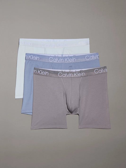 Calvin Klein MODERN STRUCTURE COTTON Mens 3 Pack Boxer Briefs Multicoloured