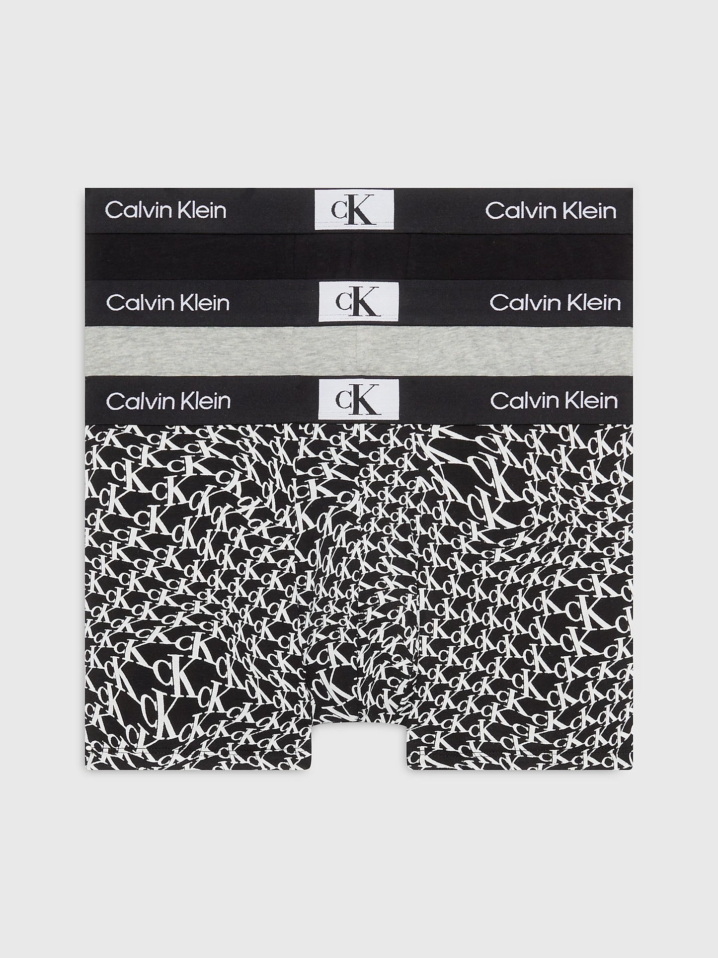 Calvin Klein 3 Pack Mens Trunks Black/Grey