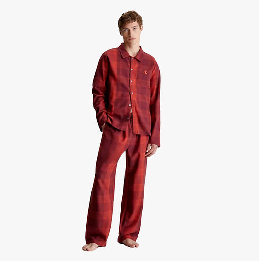 Calvin Klein FLANNEL Mens Pyjama Set Red