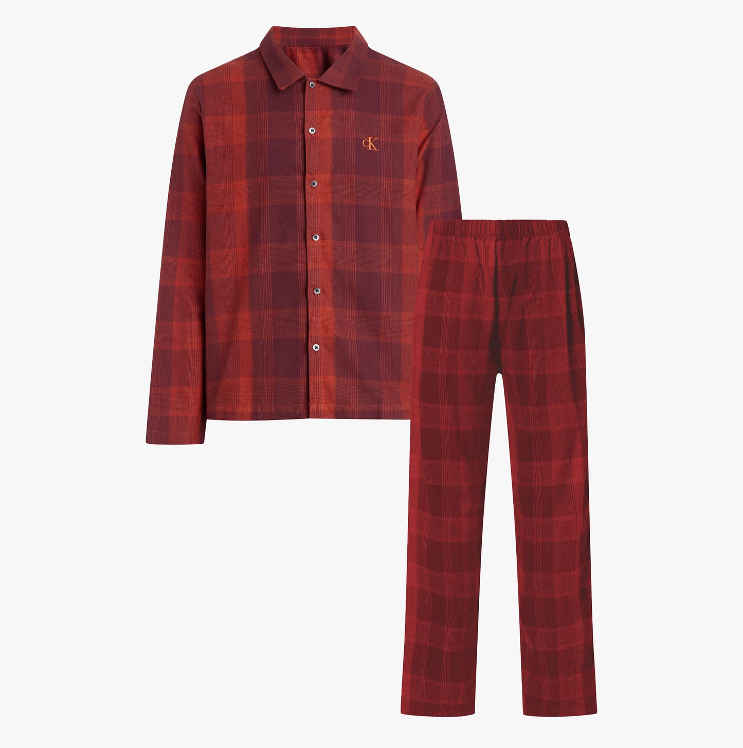 Calvin Klein FLANNEL Mens Pyjama Set Red
