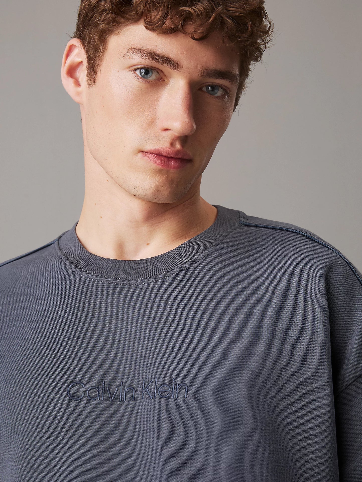 Calvin Klein COTTON FLEECE Mens Sweatshirt Turbulence / Ink