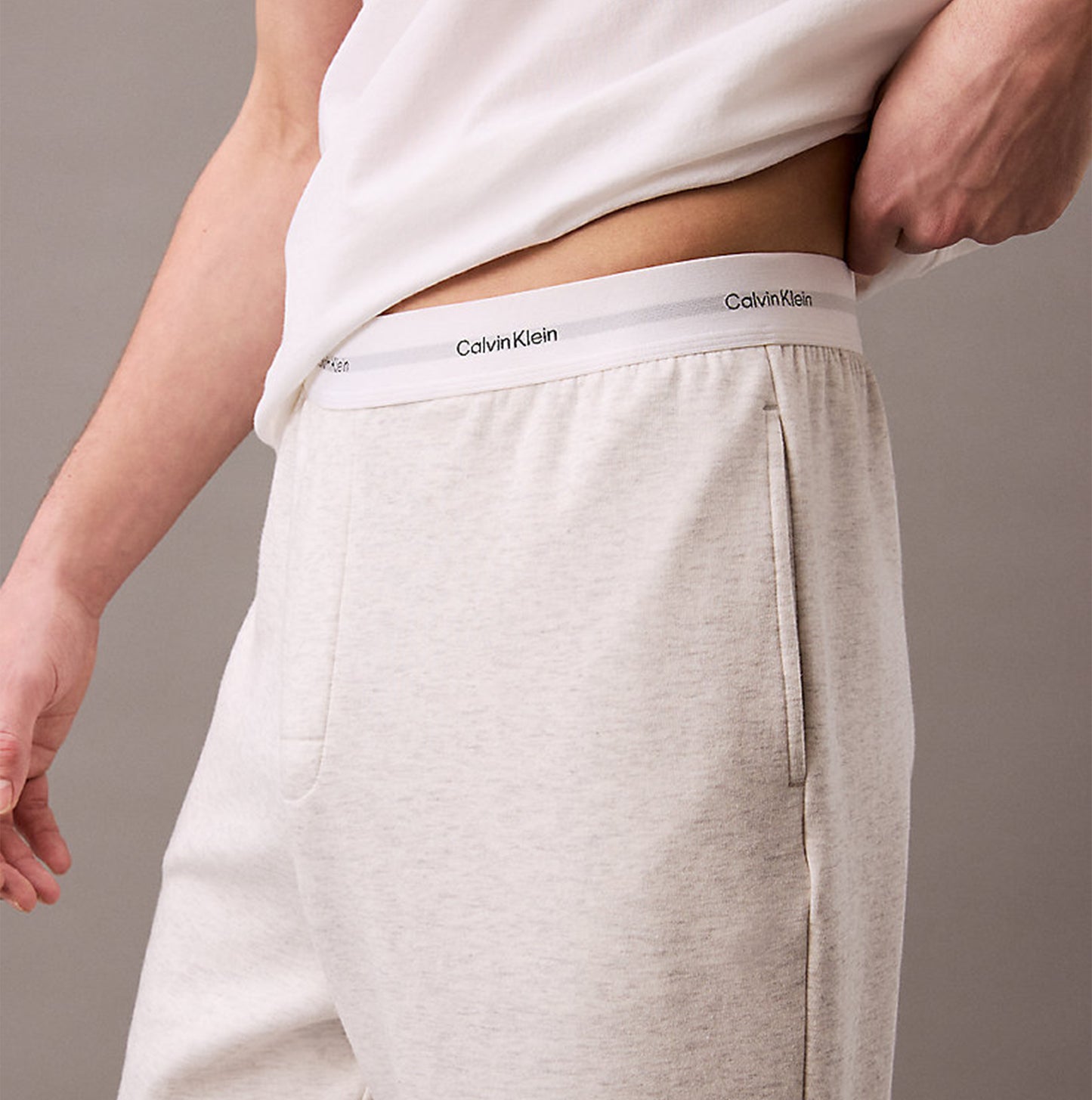 Calvin Klein ICON COTTON TERRY Mens Lounge Joggers Grey Heather