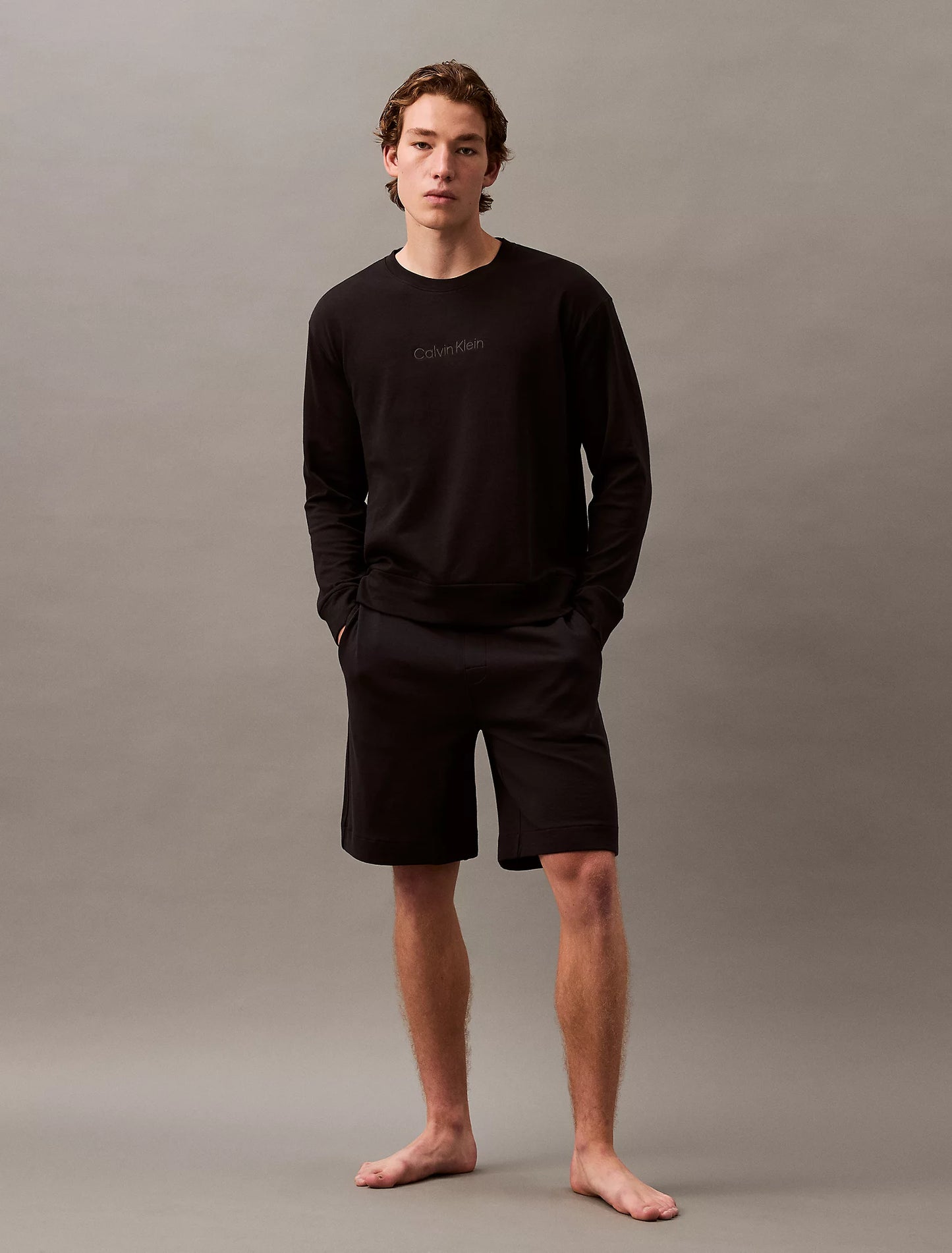 Calvin Klein MODERN TERRY Mens Sweatshirt Black