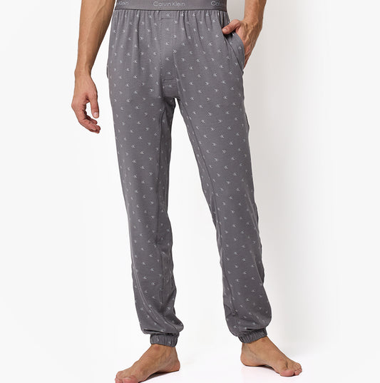 Calvin Klein ICON COTTON STRETCH Mens Lounge Joggers Diamond Logo/Smoked Pearl