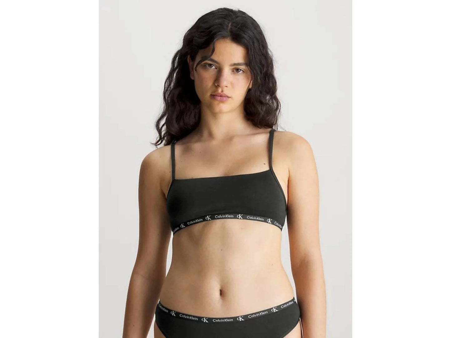 Calvin Klein 1996 COTTON 2 Pack Unlined Bralette Womens Black/Grey Heather