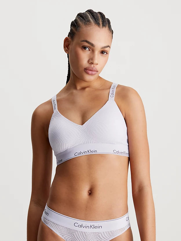 Calvin Klein MODERN LACE Lined Bralette Womens Lavender Blue