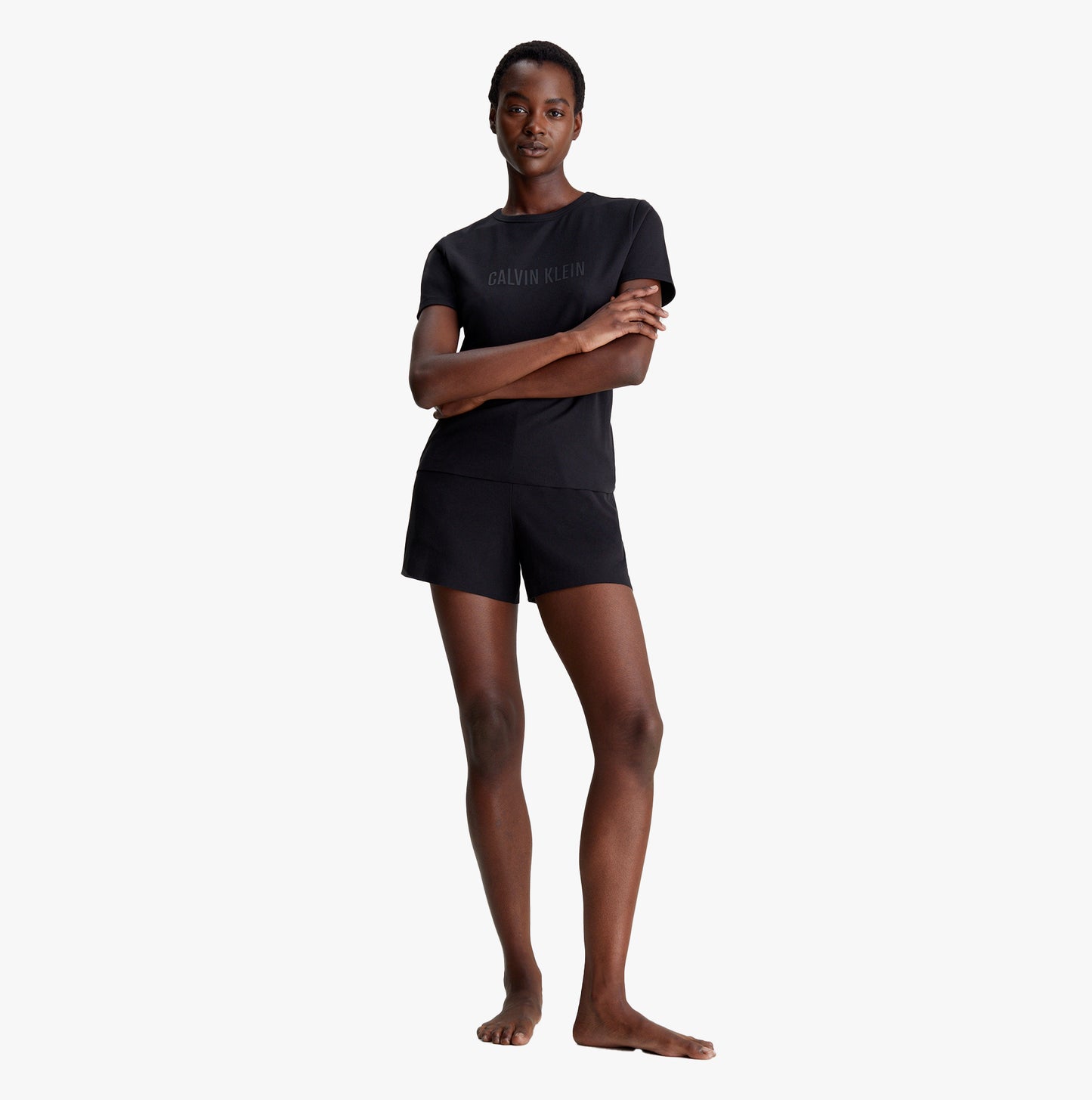 Calvin Klein INTENSE POWER Womens Short Pyjama Set Black