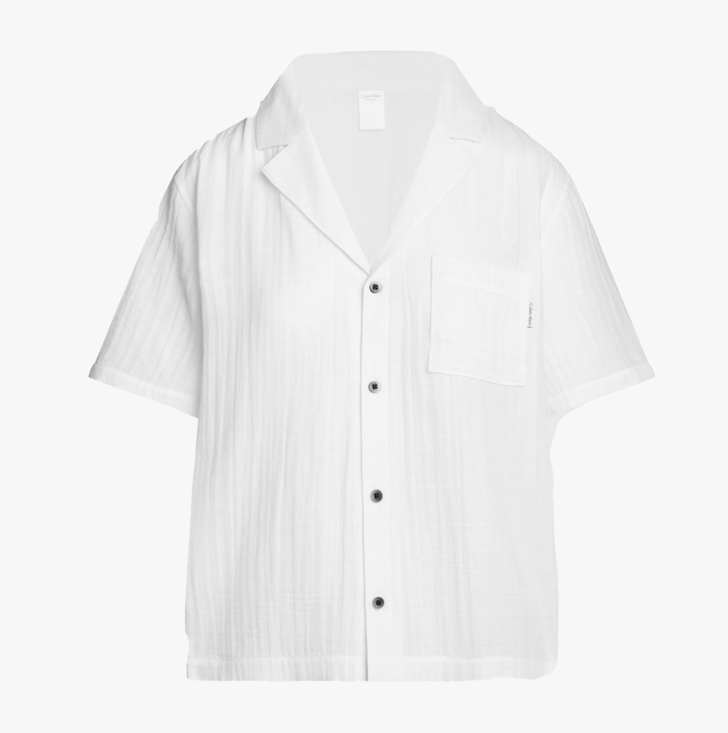 Calvin Klein PURE TEXTURED Pyjama Shirt Womens White