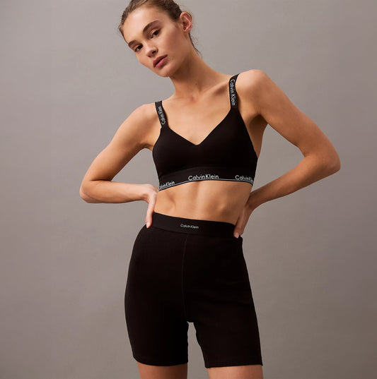Calvin Klein COTTON STRETCH RIB Womens Lounge Shorts Black