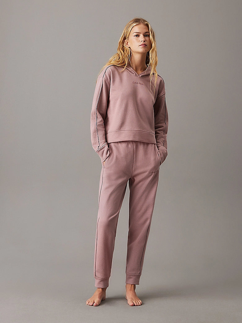Calvin Klein TONAL LOGO LOUNGE Womens Hoodie Sand Trap
