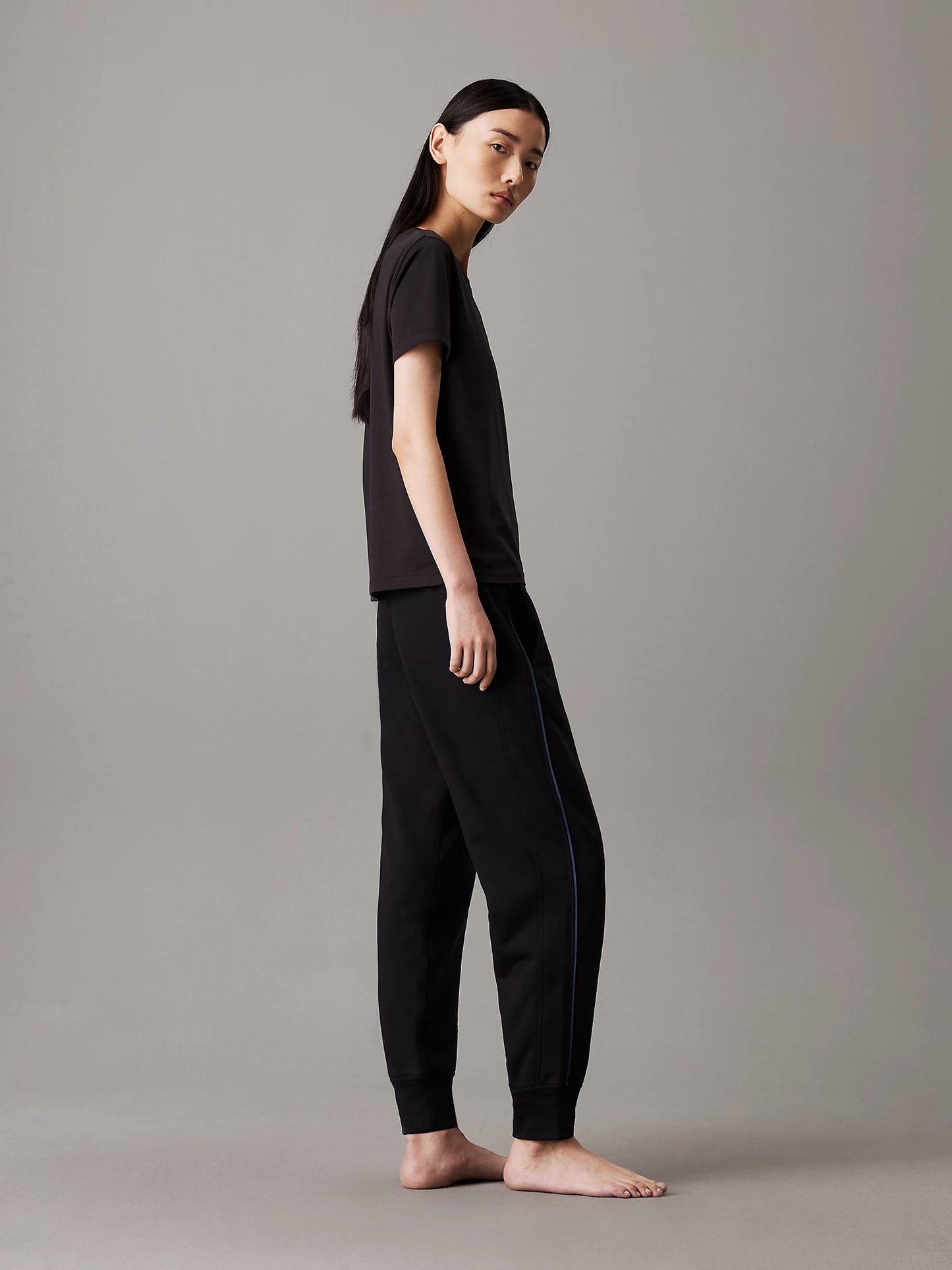 Calvin Klein TONAL LOGO LOUNGE Womens Joggers Black