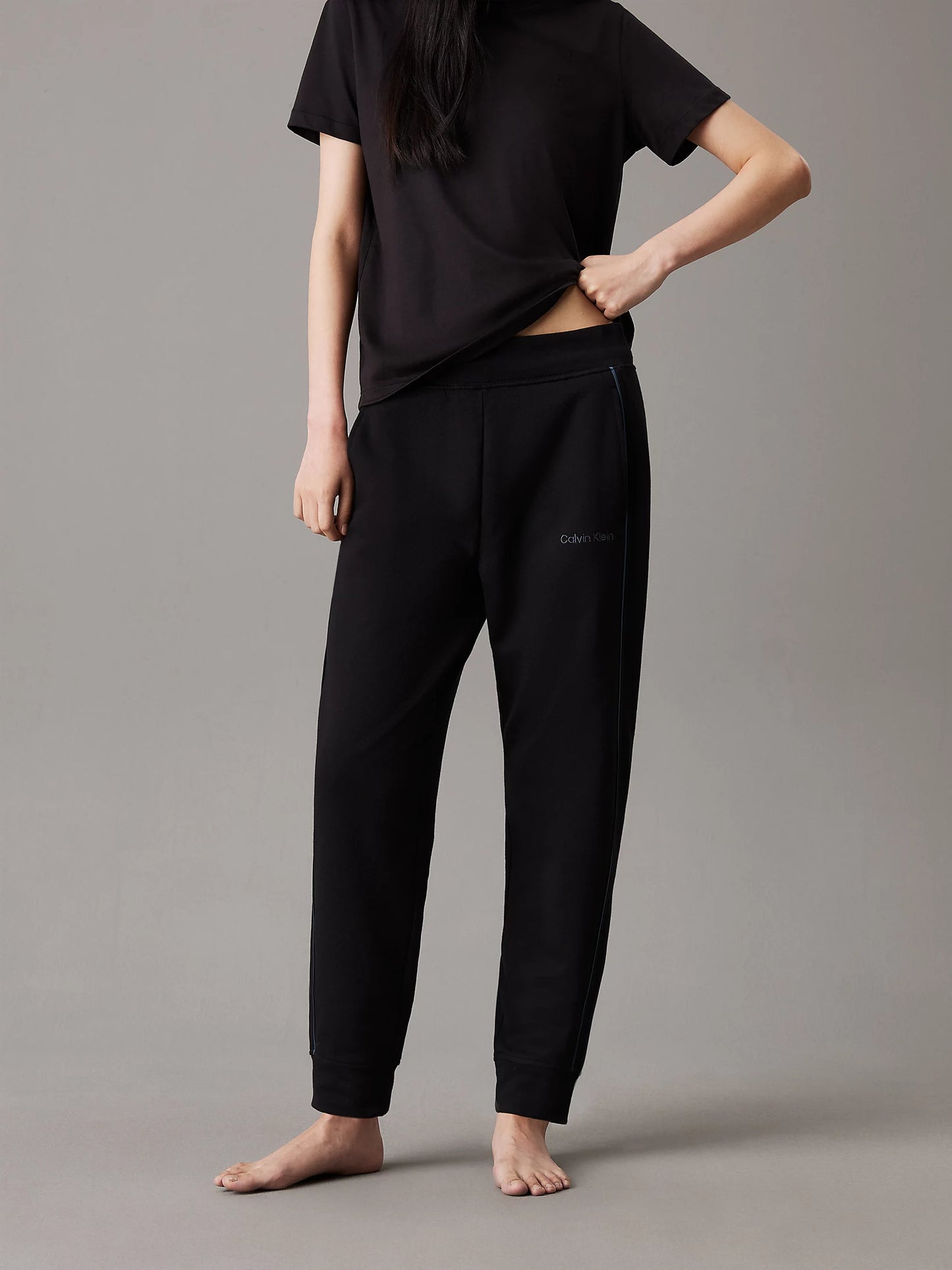 Calvin Klein TONAL LOGO LOUNGE Womens Joggers Black