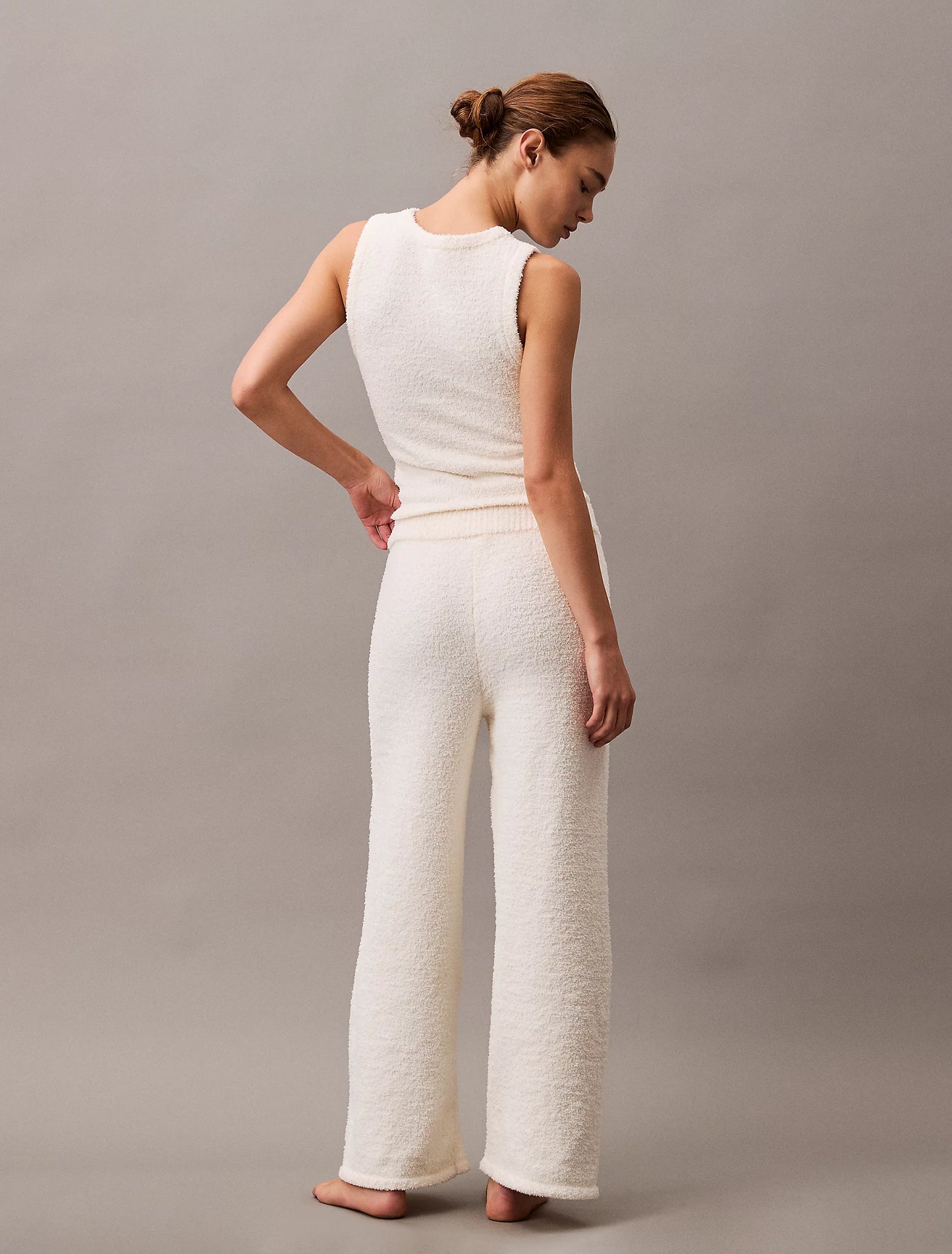 Calvin Klein PLUSH SWEATER Womens Pants Ivory