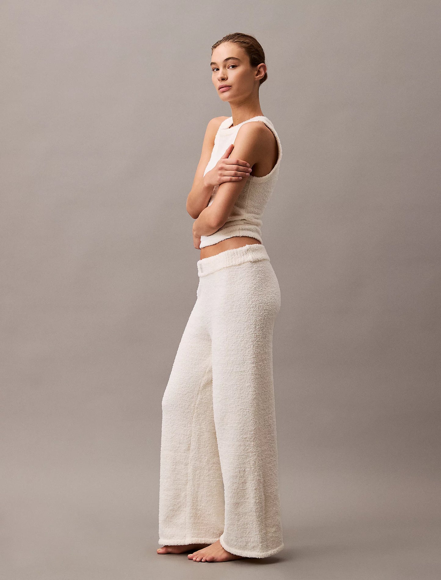 Calvin Klein PLUSH SWEATER Womens Pants Ivory