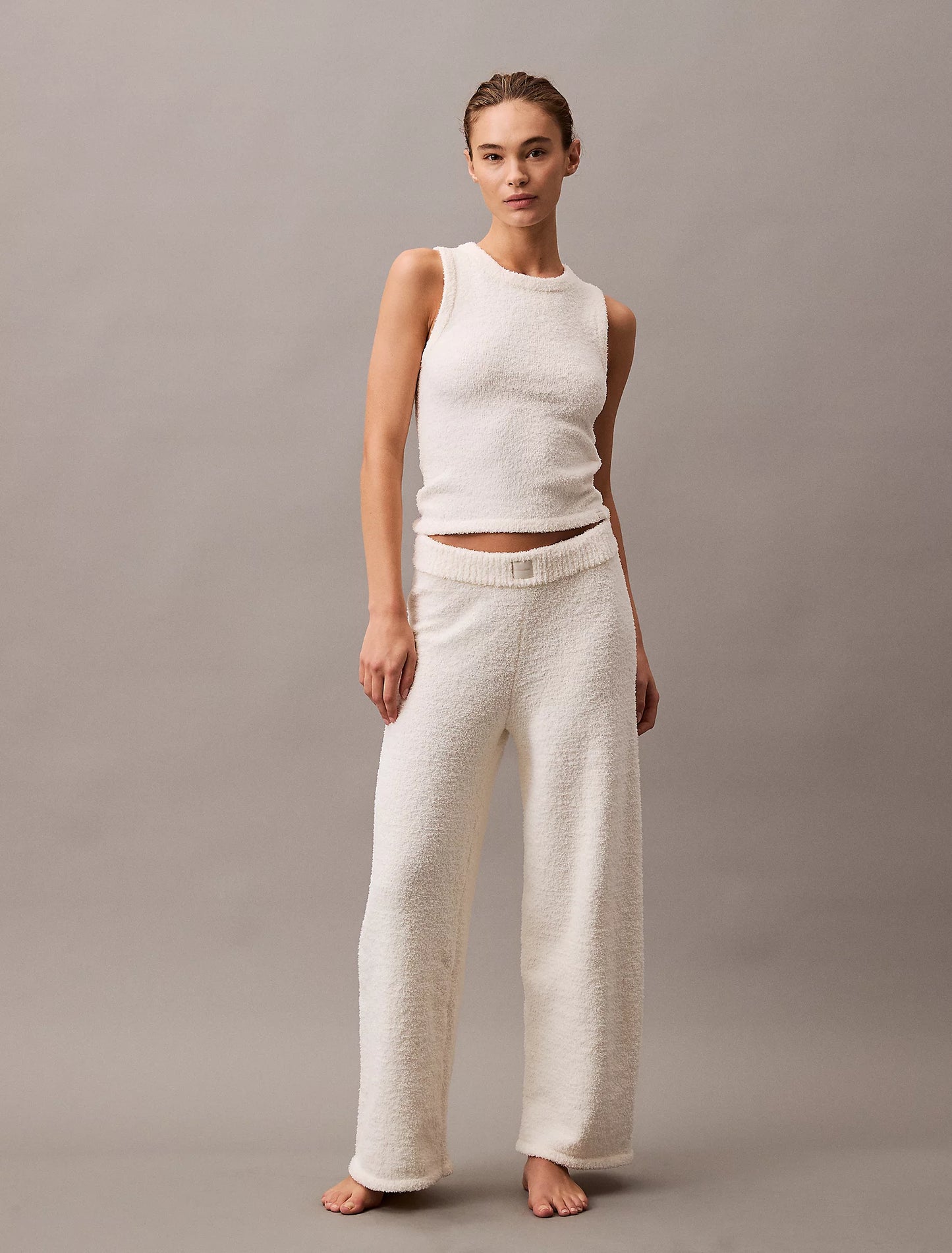Calvin Klein PLUSH SWEATER Womens Pants Ivory