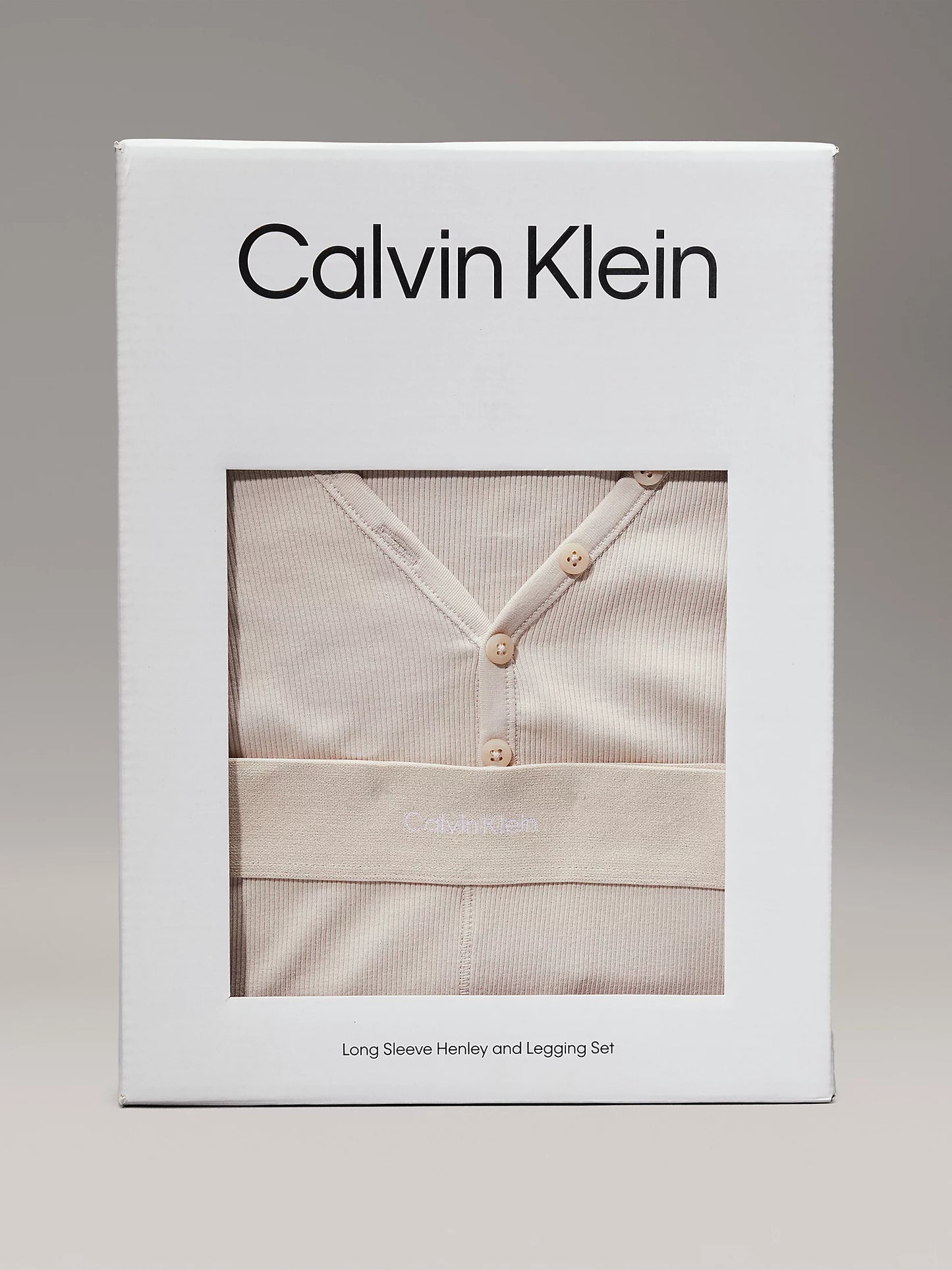 Calvin Klein MODERN RIB Womens Henley And Leggings Set Cocoon