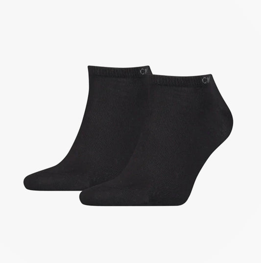 Calvin Klein 2 Pack Mens Ankle Trainer Socks Black