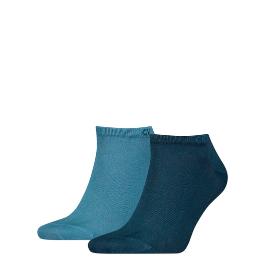 Calvin Klein 2 Pack Mens Ankle Trainer Socks Blue