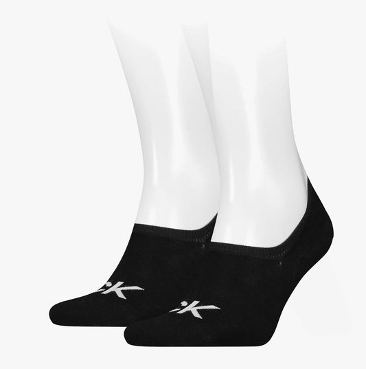 Calvin Klein 2 Pack Logo Mens Invisible Socks Black