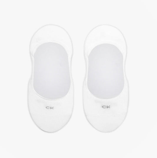 Calvin Klein 2 Pack Womens Invisible Socks White