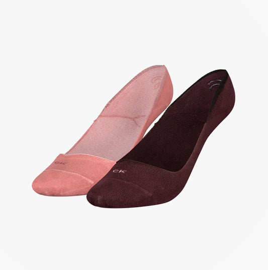 Calvin Klein 2 Pack Womens Invisible Socks Pink Combo