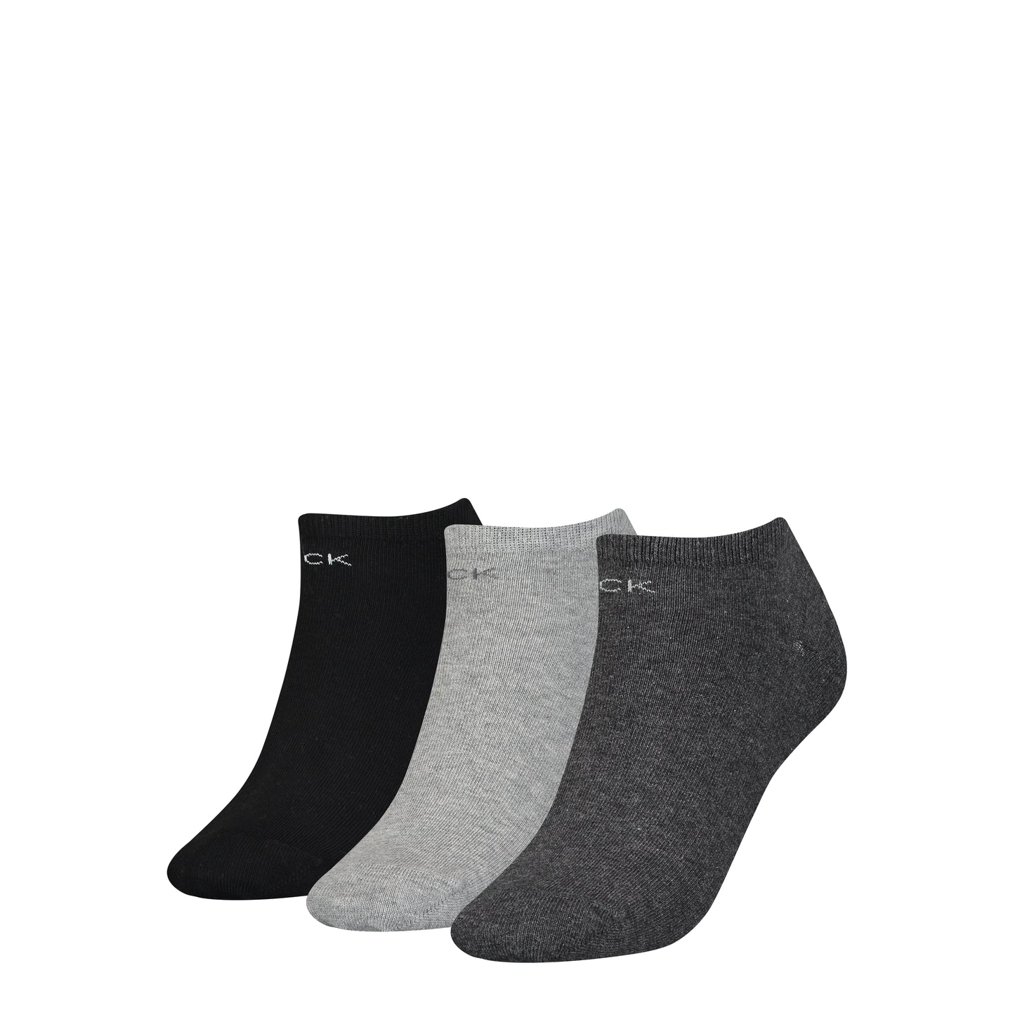 Calvin Klein 3 Pack Womens Ankle Trainer Socks Grey Combo