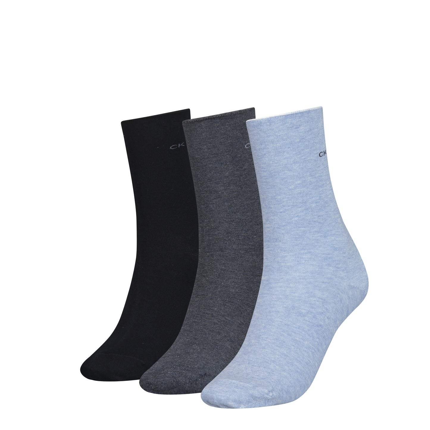 Calvin Klein 3 Pack Womens Crew Socks Blue