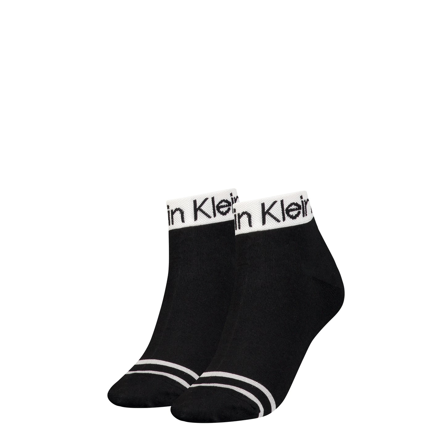 Calvin Klein 2 Pack Womens Ankle Trainer Socks Black
