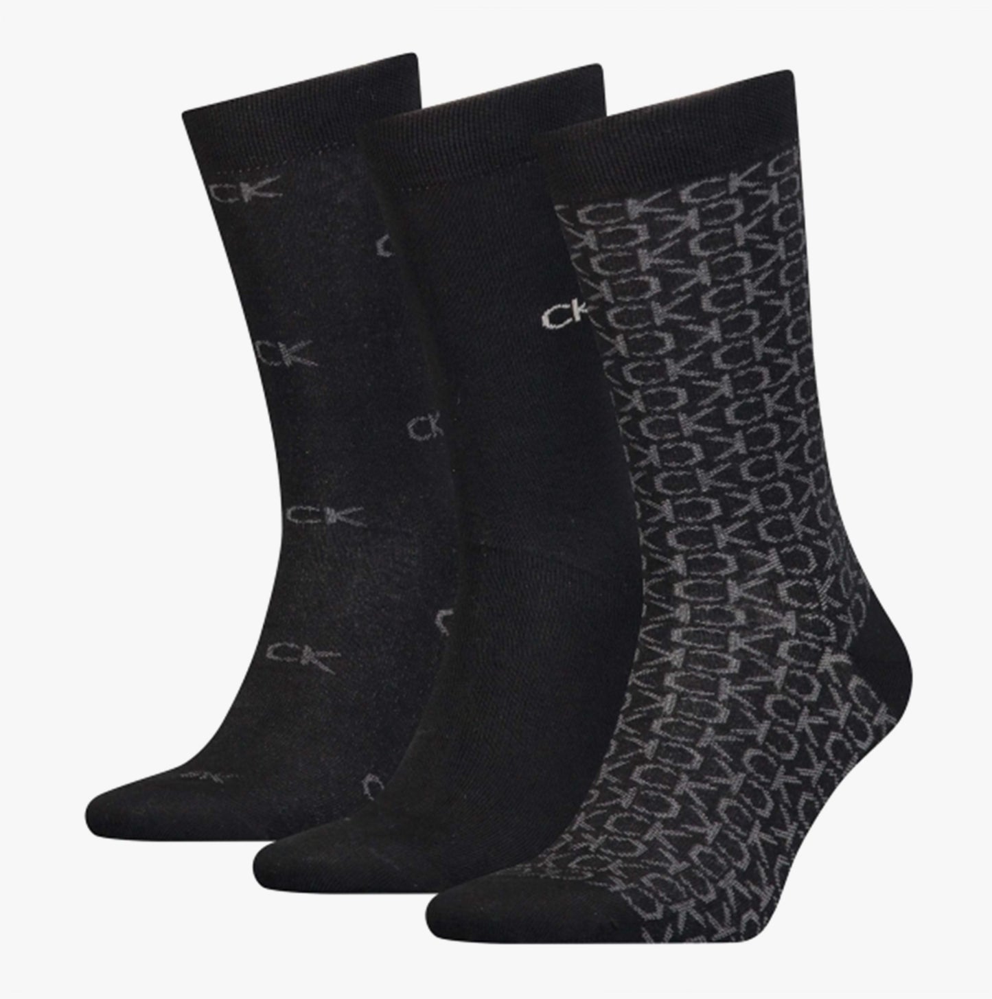 Calvin Klein 3 Pack Giftboxed Logo Mens Crew Socks Black