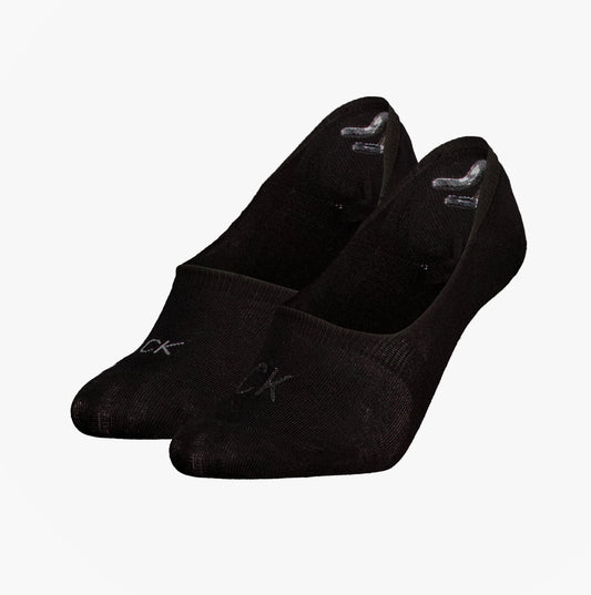 Calvin Klein 2 Pack Footie Mid Cut Womens Socks Black