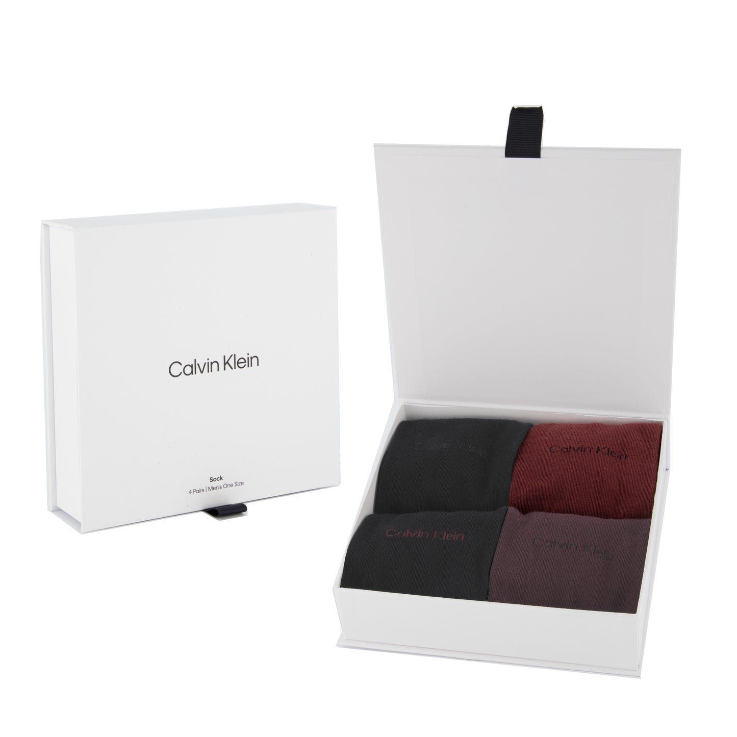 Calvin Klein 4 Pack Giftboxed Classic Mens Crew Socks Red Combo