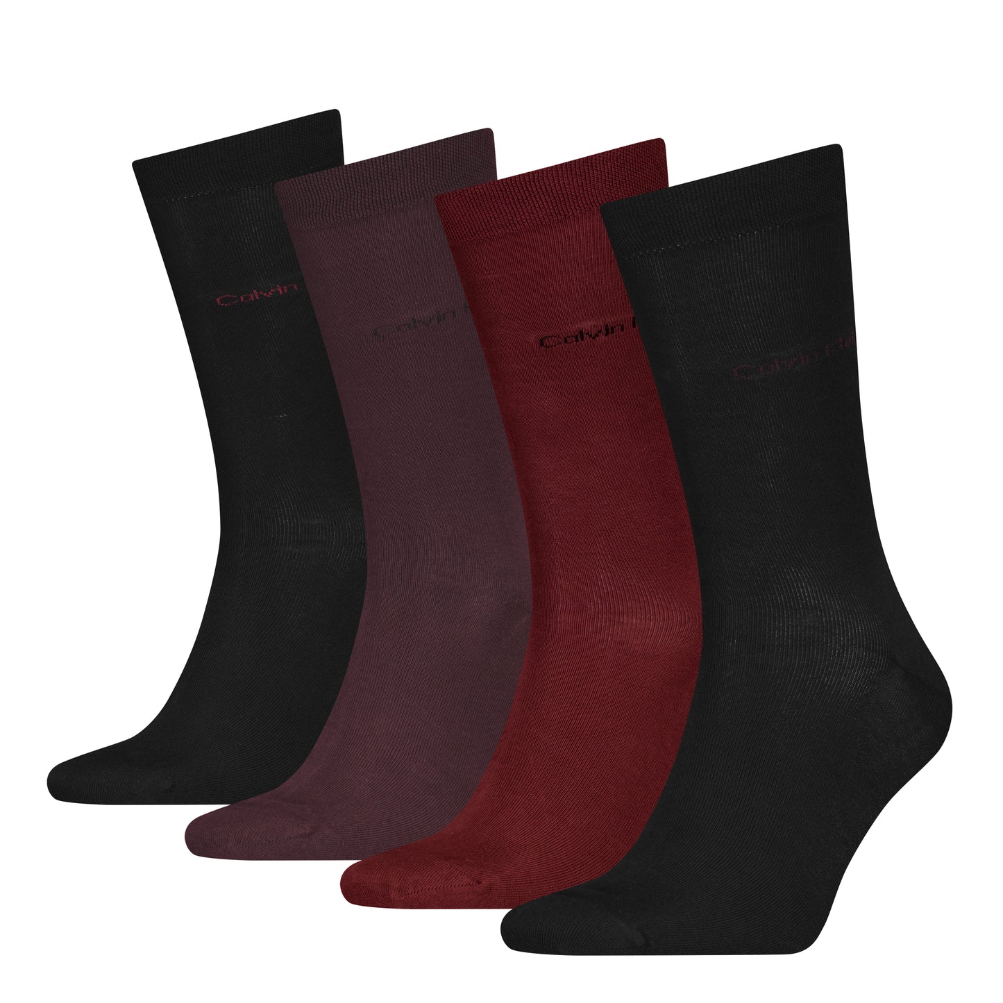 Calvin Klein 4 Pack Giftboxed Classic Mens Crew Socks Red Combo