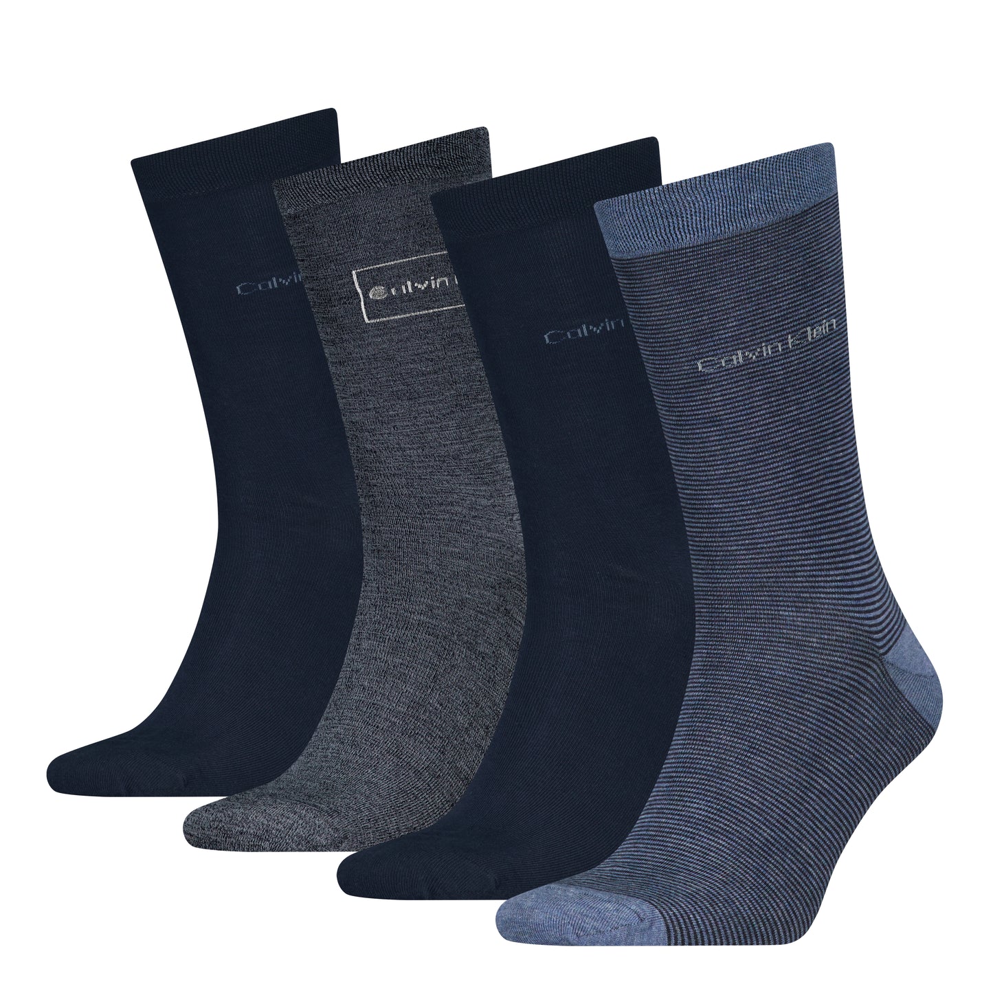 Calvin Klein 4 Pack Giftboxed Classic Mens Crew Socks Blue