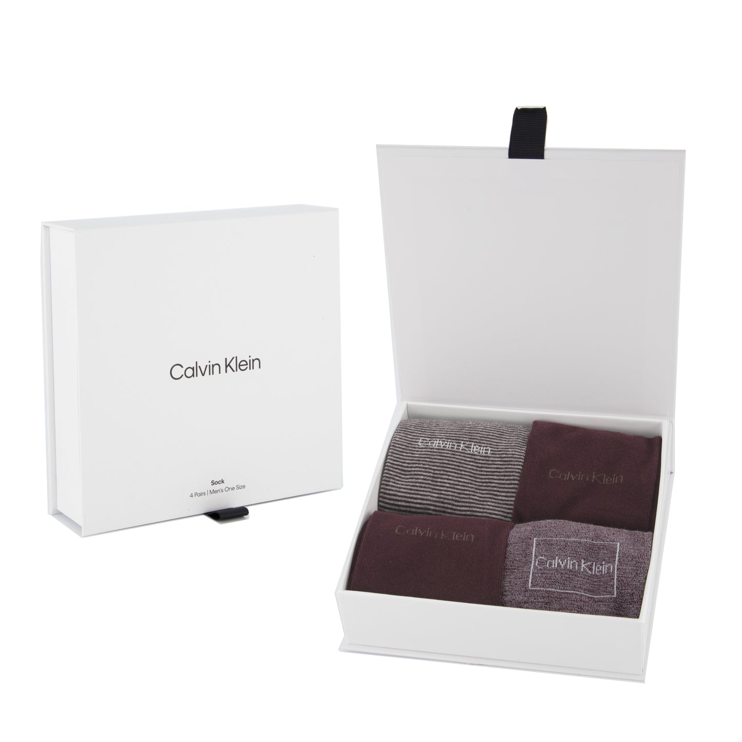 Calvin Klein 4 Pack Giftboxed Classic Mens Crew Socks Fudge/Grey Combo