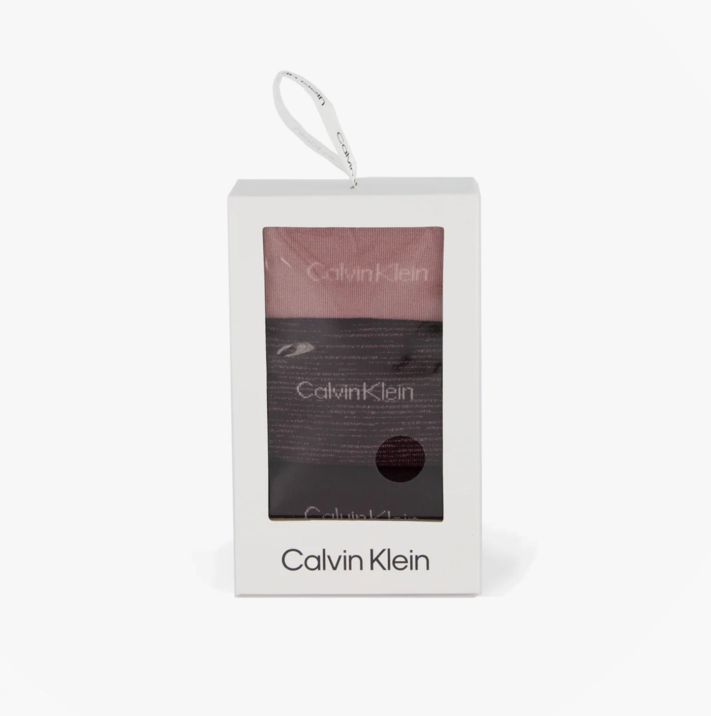 Calvin Klein 3 Pack Giftboxed Womens Crew Socks Burgundy